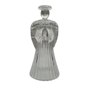 Angel Clear Glass Winged Decorative Holiday Candleholder
